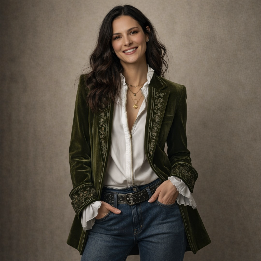 Nuria™ | Elegante chaqueta de terciopelo