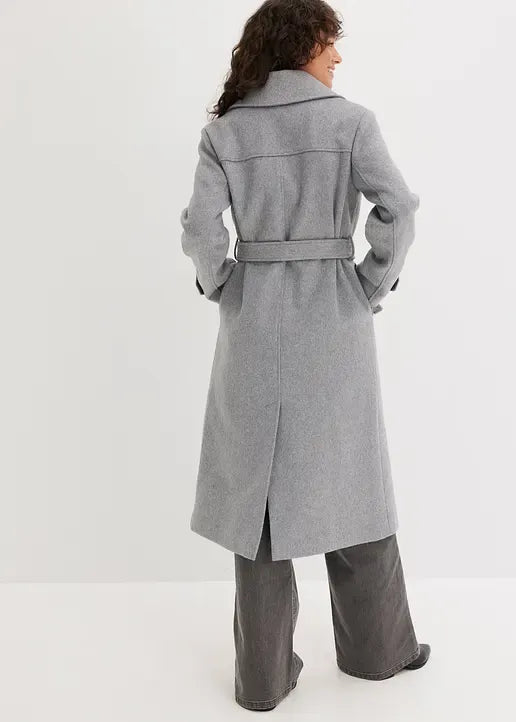 Abrigo largo con cinturon de lazo